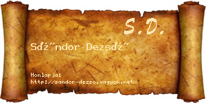 Sándor Dezső névjegykártya