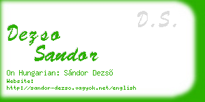 dezso sandor business card